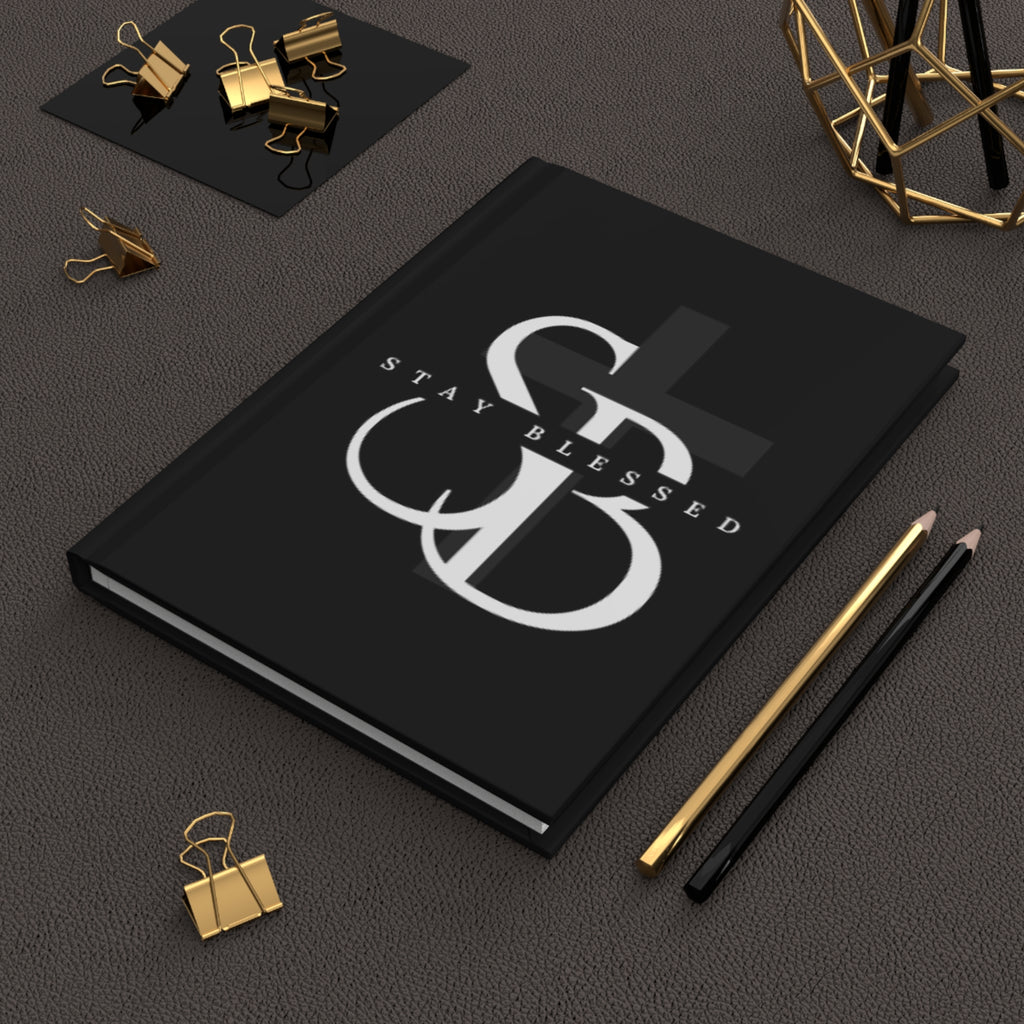 Stay Blessed Hardcover Journal — Matte Black Inspirational Notebook