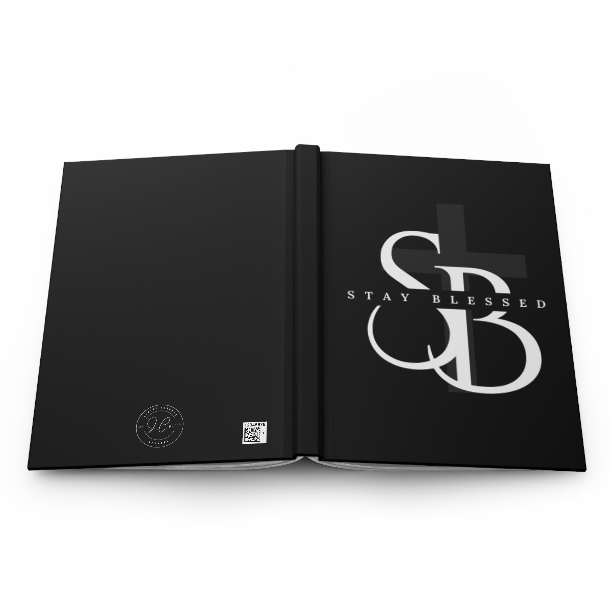 Stay Blessed Hardcover Journal — Matte Black Inspirational Notebook