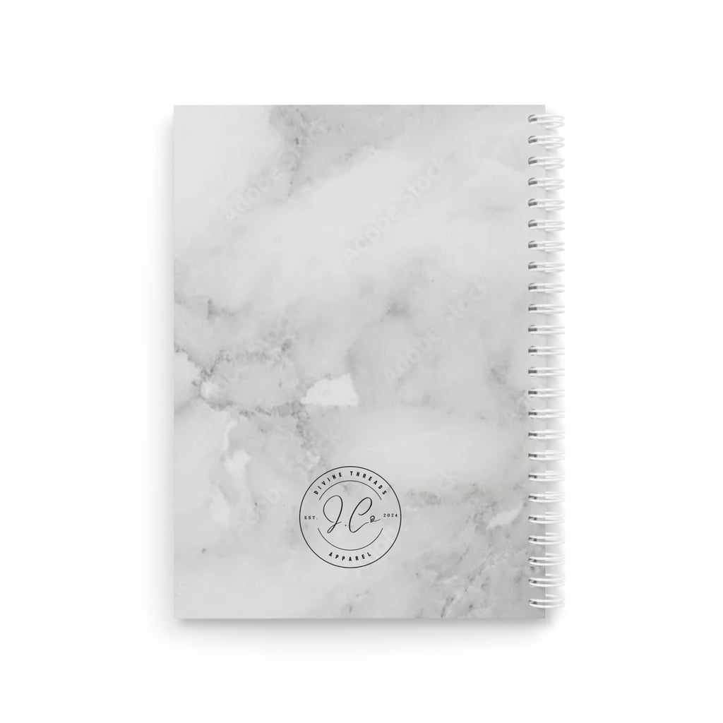 Wisdom Quote Spiral Notebook — Marble Christian Journal (Proverbs 24:3)