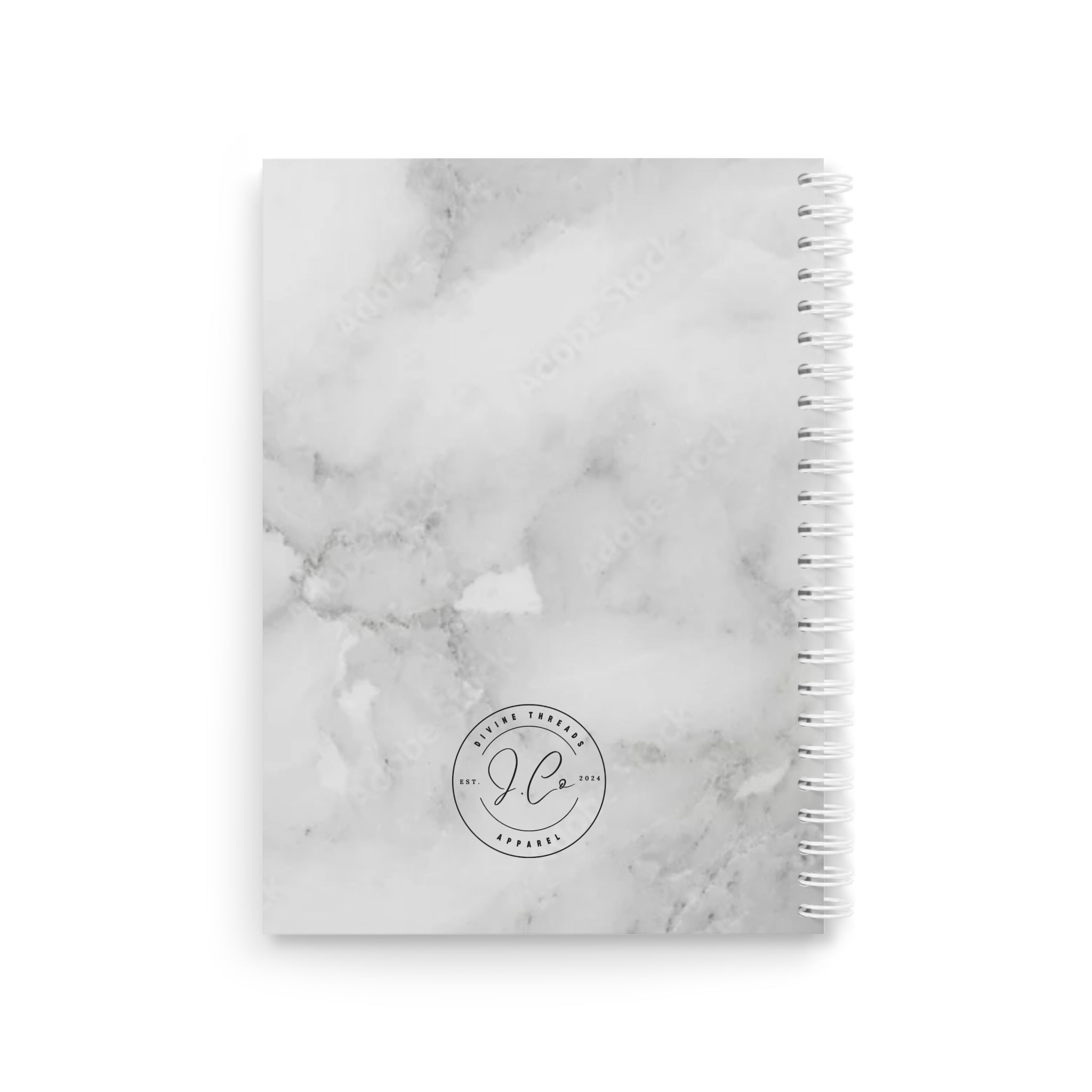 Wisdom Quote Spiral Notebook — Marble Christian Journal (Proverbs 24:3)