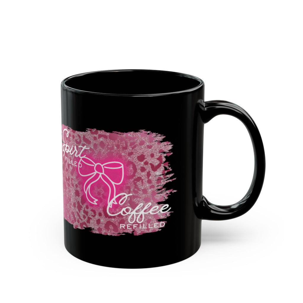 “Spirit Filled, Coffee Refilled” Pink Bow Design (11oz & 15oz)