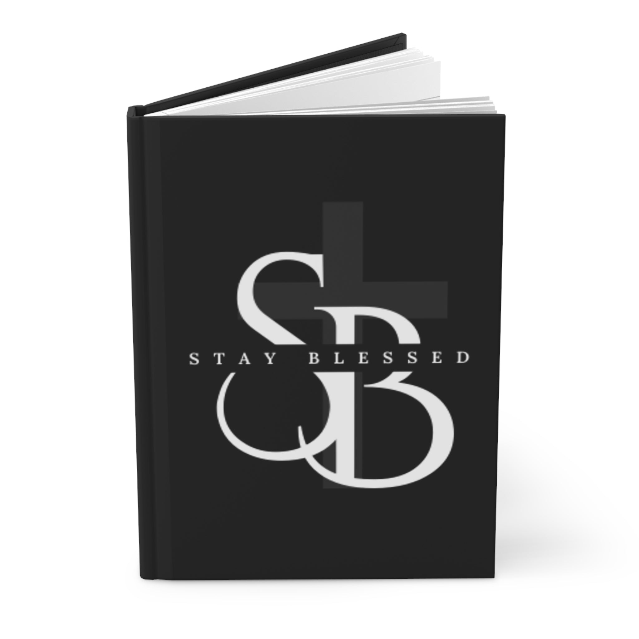 Stay Blessed Hardcover Journal — Matte Black Inspirational Notebook